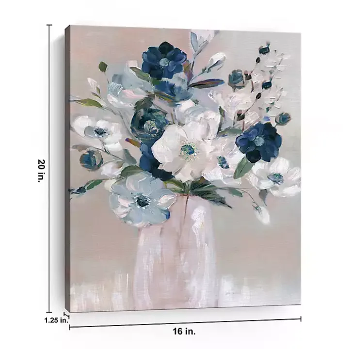Touch of Teal Bouquet Canvas Art Print, 16x20 in.