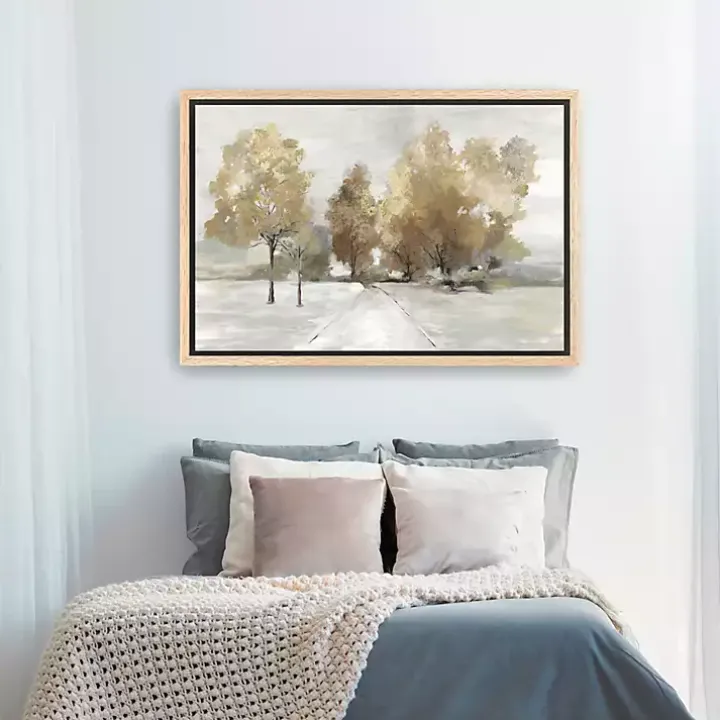 Trail Under the Trees Framed Canvas Art Print