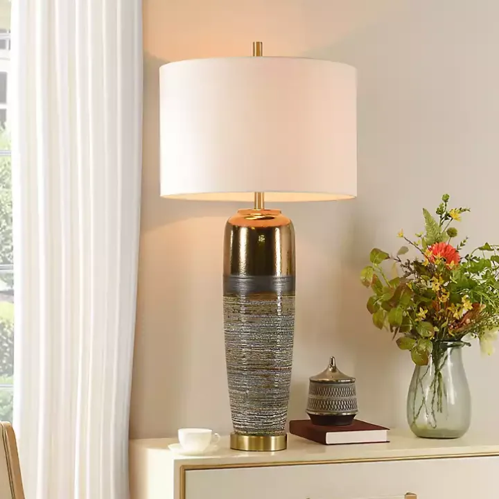 Transitional Ceramic & Metal Table Lamp