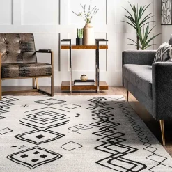 Transitional Moroccan Washable Area Rug, 4x6