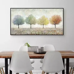 Transitional Trees Framed Canvas Art Print