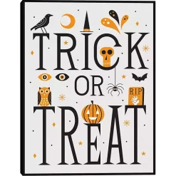 Trick or Treat Framed Canvas Wall Plaque