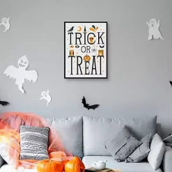 Trick or Treat Framed Canvas Wall Plaque