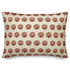 Trick or Treat Pumpkins Pattern Lumbar Pillow