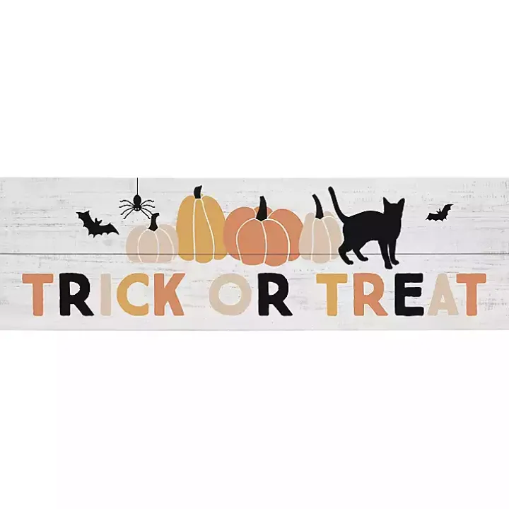 Trick or Treat Wooden Wall Plaque