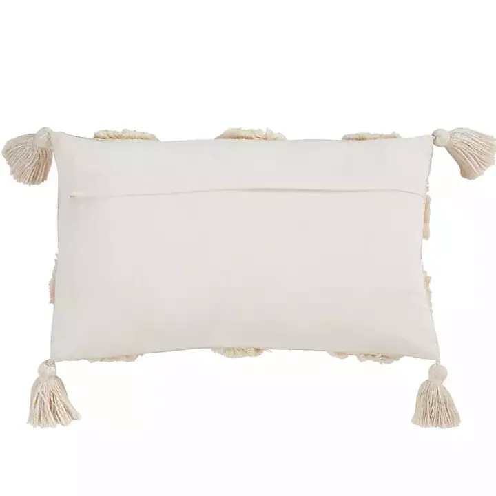 Tufted Cream Diamond Throw Pillow