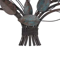 Turquoise Bronze Distressed Iron Vine Wall Plaque