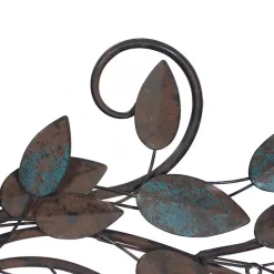 Turquoise Bronze Distressed Iron Vine Wall Plaque