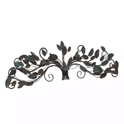 Turquoise Bronze Distressed Iron Vine Wall Plaque