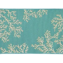 Turquoise Coral Indoor/Outdoor Rug, 3x4