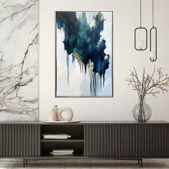 Turquoise Glimmer Framed Canvas Art Print