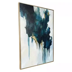 Turquoise Glimmer Framed Canvas Art Print