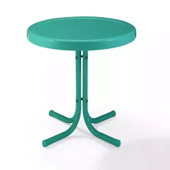 Turquoise Metal Outdoor Side Table