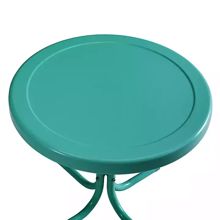 Turquoise Metal Outdoor Side Table