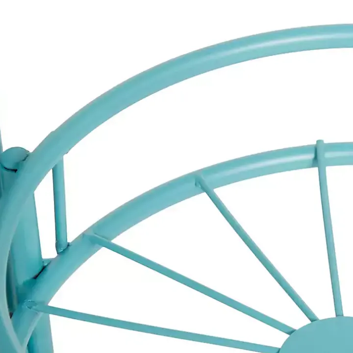 Turquoise Metal Starburst 3-Tier Plant Stand