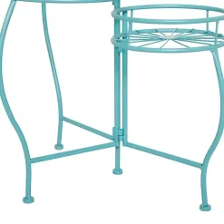 Turquoise Metal Starburst 3-Tier Plant Stand