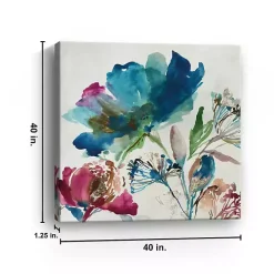 Turquoise on Watercolor Giclee Canvas Art Print