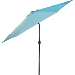 Turquoise Tilt Hand Crank Outdoor Umbrella