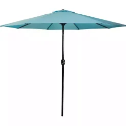 Turquoise Tilt Hand Crank Outdoor Umbrella