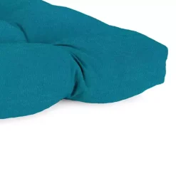 Turquoise Tufted Canvas Outdoor Bench Cushion