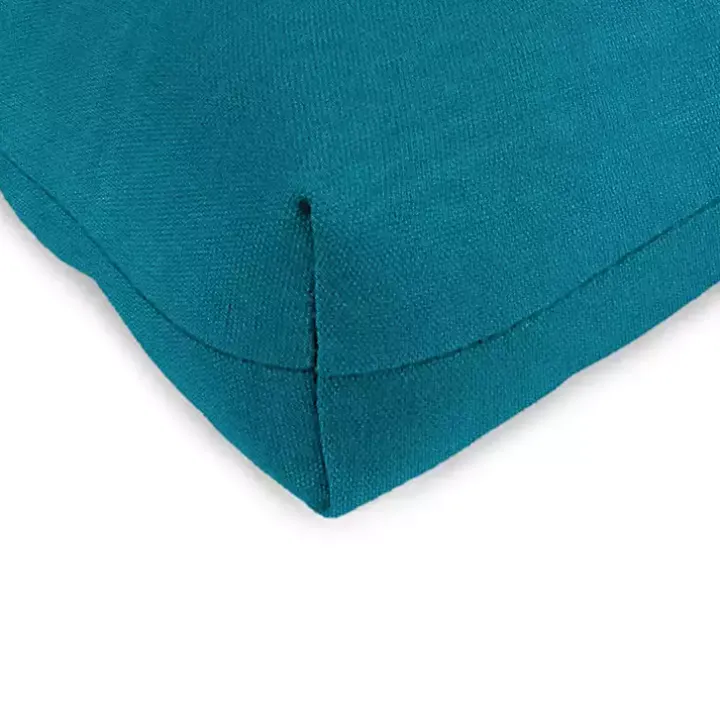 Turquoise Tufted Outdoor Chair Cushions, Set of 2