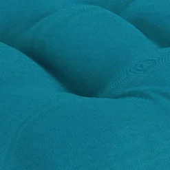 Turquoise Tufted Outdoor Chair Cushions, Set of 2