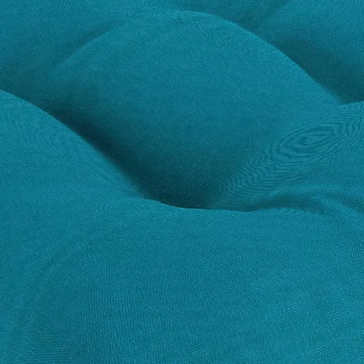 Turquoise Tufted Outdoor Chair Cushions, Set of 2