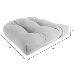 Turquoise Tufted Outdoor Chair Cushions, Set of 2