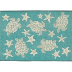Turquoise Turtles Indoor/Outdoor Rug, 3x4