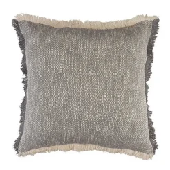 Two-Tone Gray Woven Accent Pillow