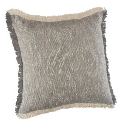 Two-Tone Gray Woven Accent Pillow