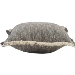 Two-Tone Gray Woven Accent Pillow