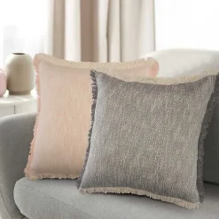 Two-Tone Gray Woven Accent Pillow