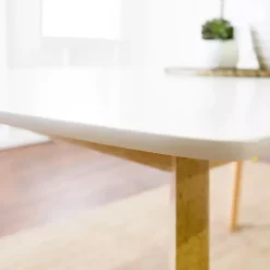 Two-Tone Mid-Century Modern Wood Dining Table