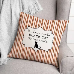 Under Black Cat Surveillance Pillow