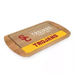 USC Trojans Wood and Glass Serving Board