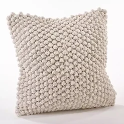 Vanilla Crochet Pom Pom Cotton Throw Pillow