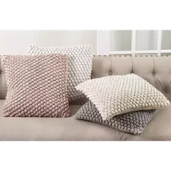 Vanilla Crochet Pom Pom Cotton Throw Pillow