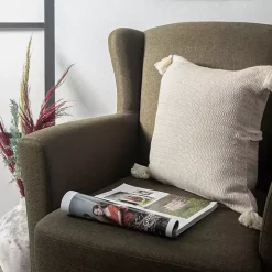 Vanilla Trapeze Organic Cotton Throw Pillow