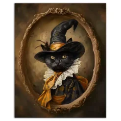 Victorian Black Cat Canvas Art Print