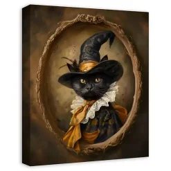 Victorian Black Cat Canvas Art Print