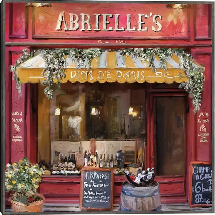 Vins De Paris Framed Canvas Art Print