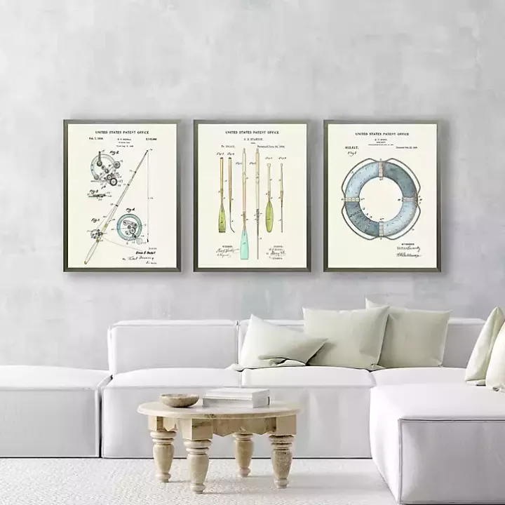 Vintage Boat Oars Patent Framed Art Print