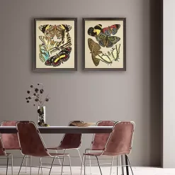 Vintage Butterflies I Framed Art Prints, Set of 2