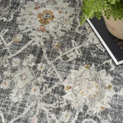 Vintage Charcoal Oushak Area Rug, 8x10