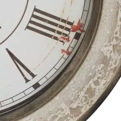 Vintage Cream Rust Round Framed Wall Clock