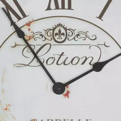 Vintage Cream Rust Round Framed Wall Clock