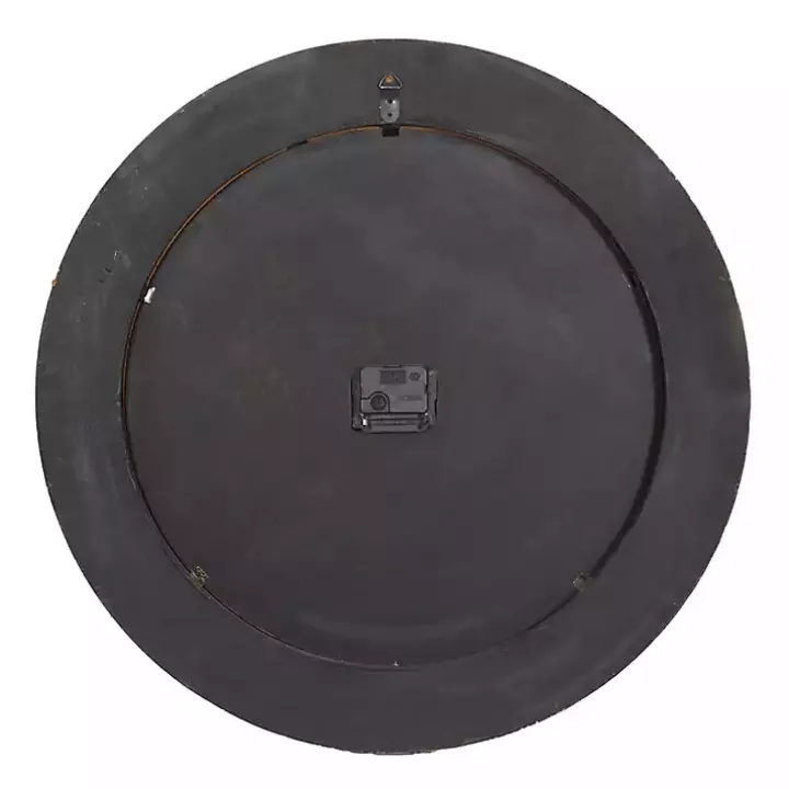 Vintage Cream Rust Round Framed Wall Clock