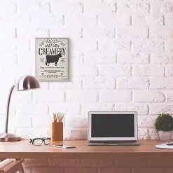 Vintage Creamery Cow Framed Wall Plaque