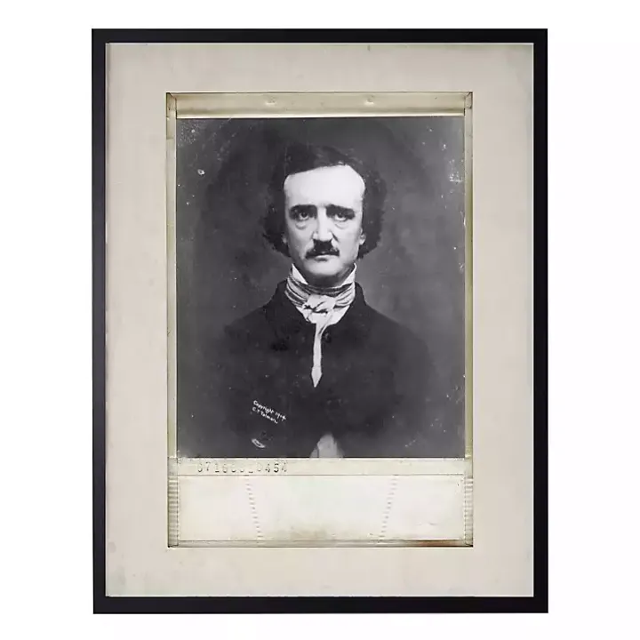 Vintage Edgar Allan Poe Halloween Wall Plaque